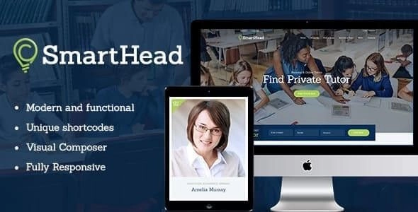 SmartHead | Tutoring Service Online School Education WordPress Theme 1.1.3 GPL Theme