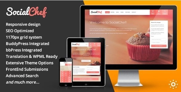 SocialChef Social Recipe WordPress Theme 1.13.1 GPL Theme