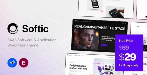 Softic SAAS Software Application WordPress Theme 1.0.0 GPL Theme