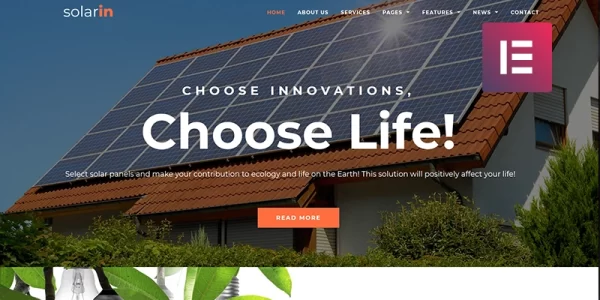 Solarin Solar Energy Company WordPress Elementor Theme WordPress Theme 1.0.1 GPL Theme