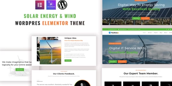 Solarwind Solar Energy and Wind WordPress Elementor Theme WordPress Theme 1.0.0 GPL Theme