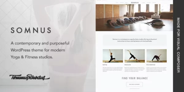 Somnus Yoga Fitness Studio WordPress Theme 1.0.9 GPL Theme