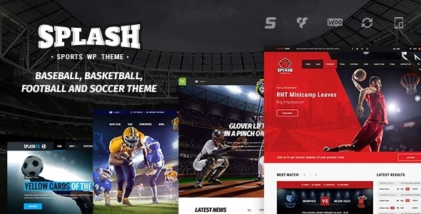 Splash Sport Club WordPress Theme for Basketball, Football, Hockey 4.3.7 GPL Theme