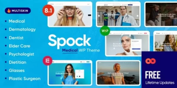 Spock Medical Elementor Multi-skin WordPress Theme 1.3 GPL Theme