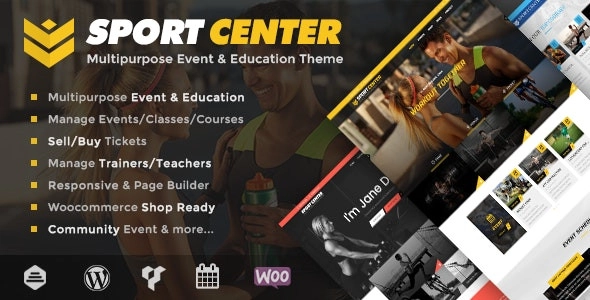 Sport Center Multipurpose Events Education WordPress Theme 2.3.1 GPL Theme