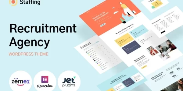 Staffing Recruitment Agency Website Template WordPress Theme 1.0.1 GPL Theme