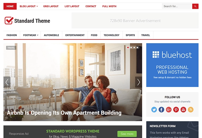 Standard Pro Theme 1.4 GPL Theme