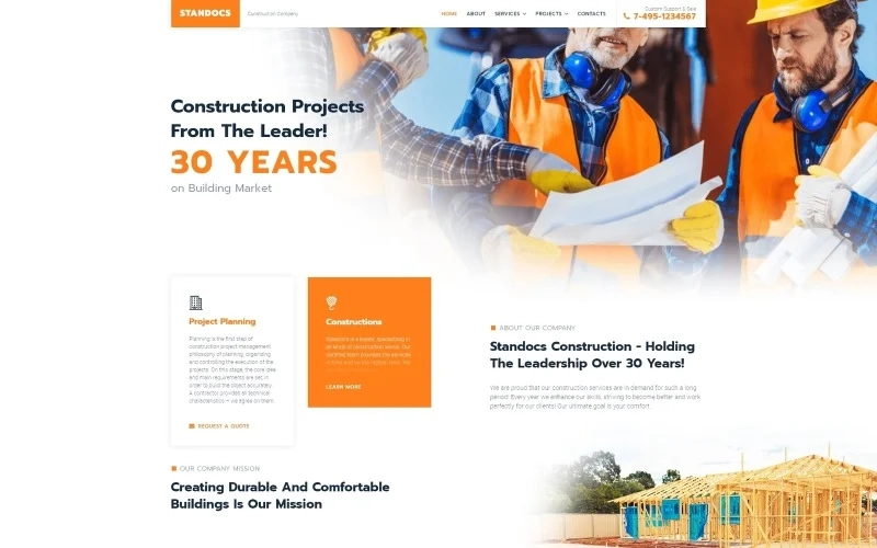 Standocs Construction Company WordPress Elementor Theme WordPress Theme 1.0.0 GPL Theme