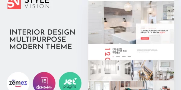Style Vision Interior Design Multipurpose Modern WordPress Elementor Theme WordPress Theme 1.0.1 GPL Theme