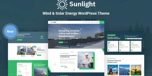 Sunlight Wind and Solar Energy Responsive WordPress Theme 1.0.0 GPL Theme