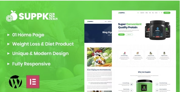 Suppke Health Supplement WordPress Theme 1.0.0 GPL Theme
