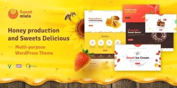 SweetMielo Honey Production and Sweets Delicious WordPress Theme 1.6.7 GPL Theme