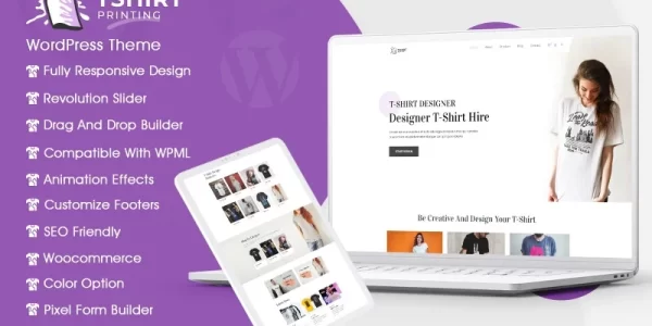 T Shirt Printing Store WordPress Theme 1.0.0 GPL Theme
