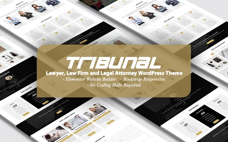 TRIBUNAL Lawyer, Law Firm and Legal Attorney Landing Page WordPress Theme 1.0 GPL Theme