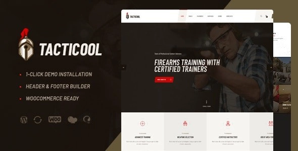 Tacticool | Shooting Range Gun Store WordPress Theme 1.0.2 GPL Theme