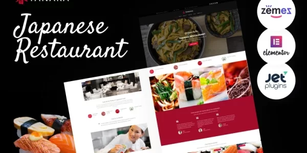 Tanaka Japanese Restaurant WordPress Theme 1.0.1 GPL Theme