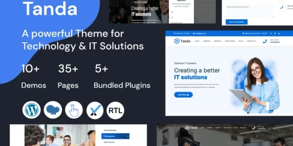 Tanda Technology IT Solutions WordPress Theme 2.1.1 GPL Theme