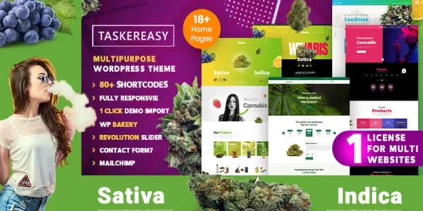 Taskereasy Cannabis Multipurpose WordPress Theme 1.0.0 GPL Theme