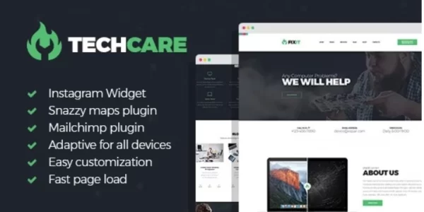 TechCare Electronics Repair WordPress Theme 1.1.0 GPL Theme