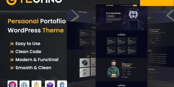 Techno Personal Portfolio WordPress Theme 5.0.0 GPL Theme