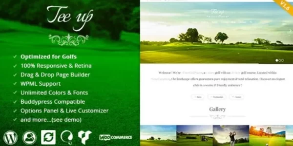 Tee Up Elegant Golf WordPress Theme 1.6 GPL Theme