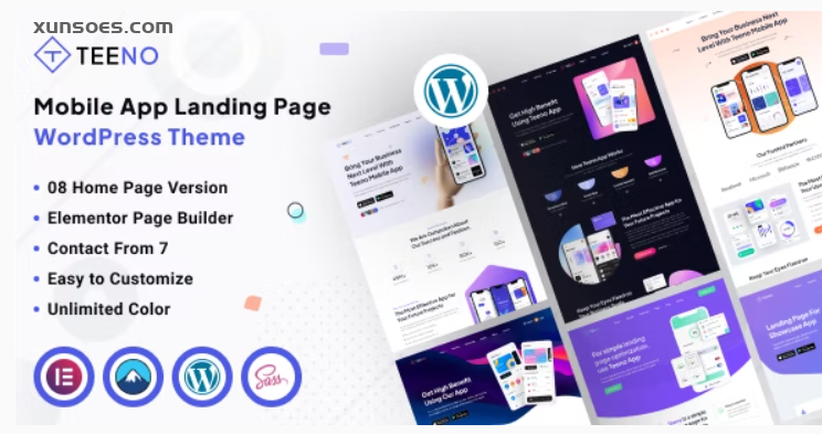 Teeno App Landing WordPress Theme 1.0 GPL Theme