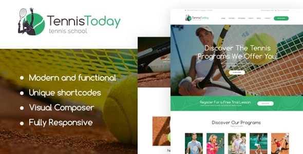 Tennis Today | Sport School Events WordPress Theme 1.2 GPL Theme