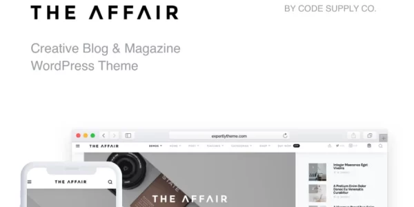 The Affair WordPress Theme for Personal Blogs 3.5.1 GPL Theme
