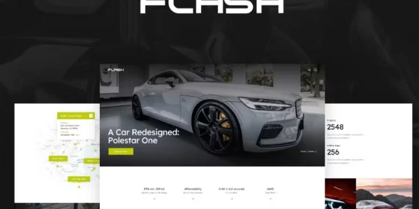 The Flash Electric Car Supplier Charging Station WordPress Theme 1.3 GPL Theme
