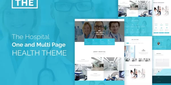 The Hospital One and Multi Page Health Theme 1.8.1 GPL Theme