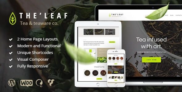 TheLeaf Tea Production Company Online Coffee Shop WordPress Theme 1.7.1 GPL Theme