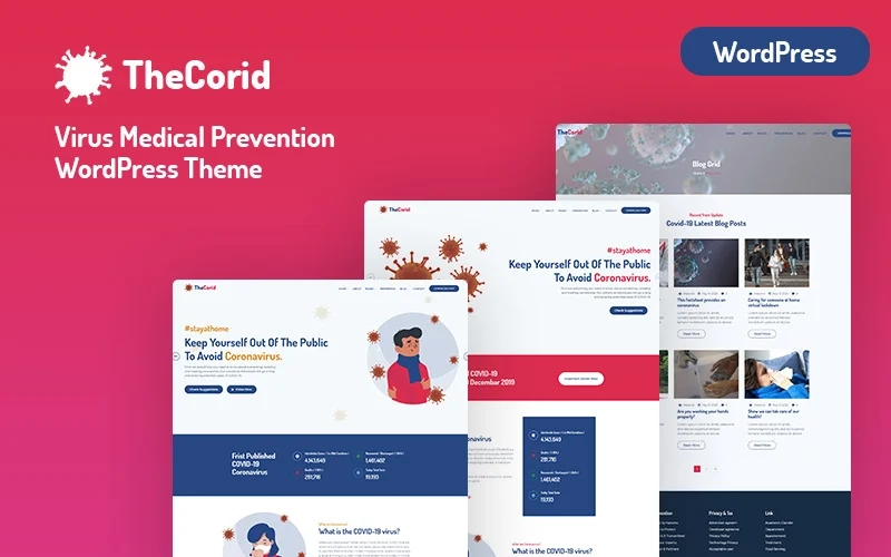 Thecorid Corona Virus(Covid-19) Medical Prevention WordPress Theme 1.1.0 GPL Theme