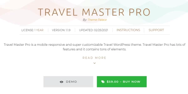 Theme Palace Travel Master Pro 1.2.3 GPL Theme