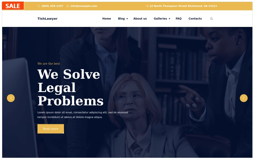 TishLawyer Lawyer and Advocate WordPress Theme 1.0.0 GPL Theme
