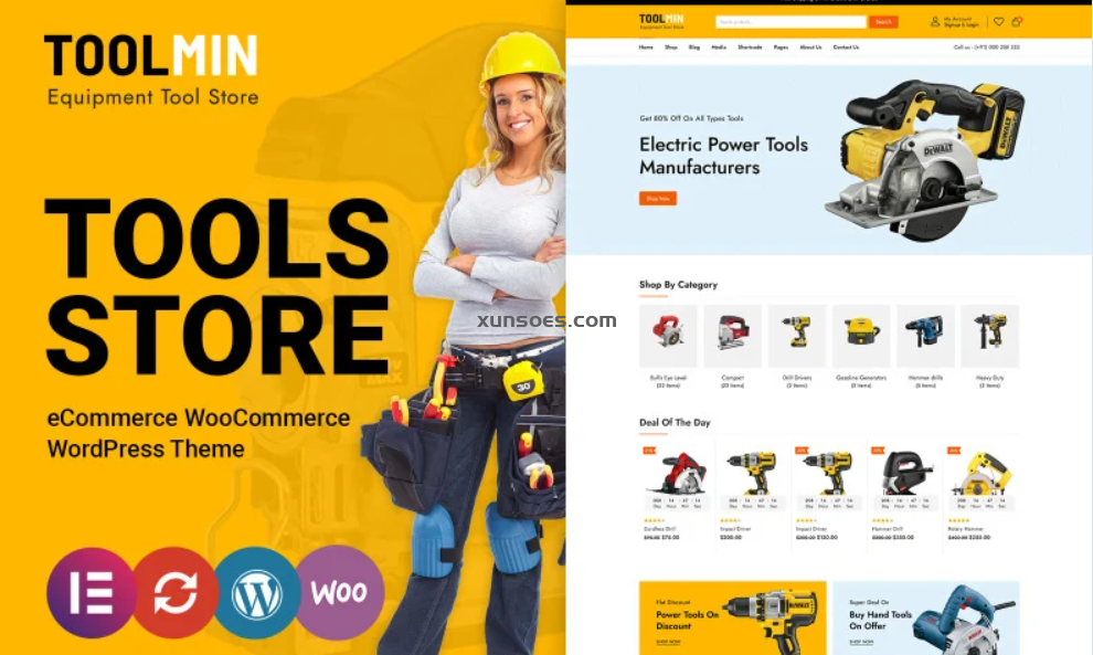 ToolMin Power Equipment Tools WooCommerce Theme 1.0 GPL Theme