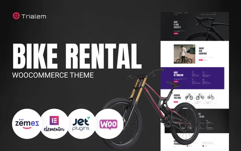 Trialem Bike Rental Multipurpose Modern WordPress Elementor Theme WordPress Theme 1.0.1 GPL Theme