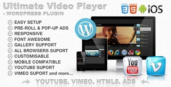 Ultimate Player with YouTube, Vimeo, Ads WP Plugin 7.0.9 GPL Plugins