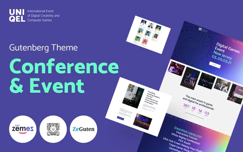 Uniqel Conference and Event WordPress Theme 1.0 GPL Theme