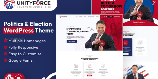 UnityForce | Politics Election WordPress Theme 1.0 GPL Theme