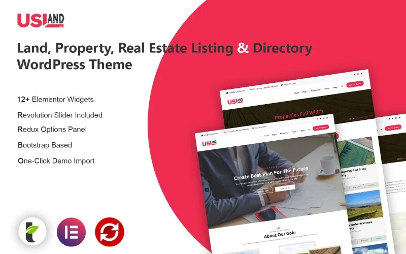 Usland Land, Property, Real Estate Listing Directory WordPress Theme 1.0.3 GPL Theme