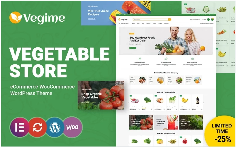 Vegime Vegetable and Grocery WooCommerce Theme 1.0 GPL Theme