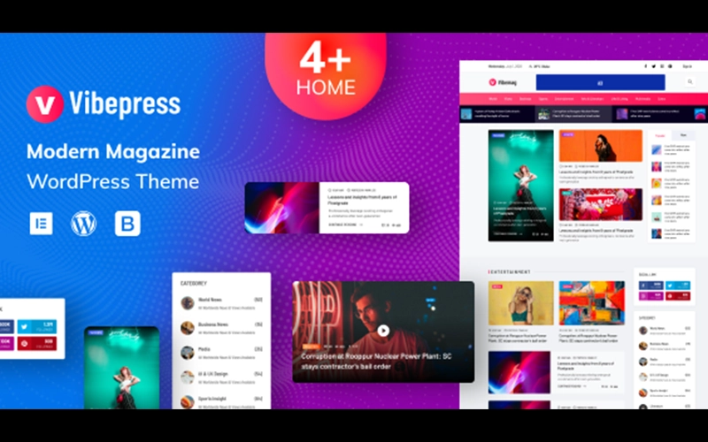 VibePress Modern Magazine WordPress Theme 1.0 GPL Theme