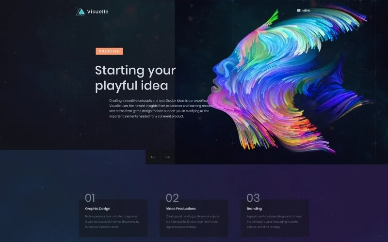 Visuelle Creative Mondrianism WordPress Elementor Theme WordPress Theme 1.0.0 GPL Theme