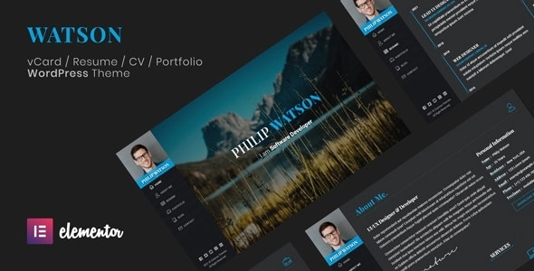 Watson Resume WordPress Theme 1.4.0 GPL Theme