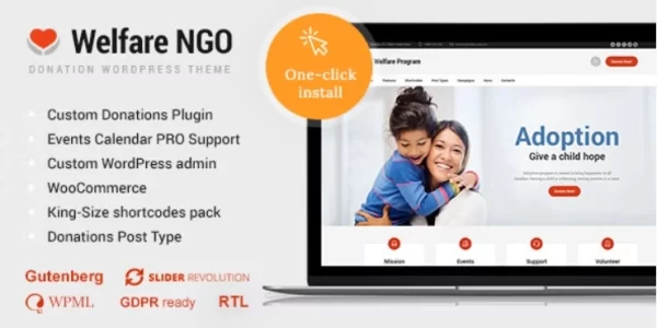 Welfare NGO Nonprofit Organization Charity Theme 1.2.4 GPL Theme