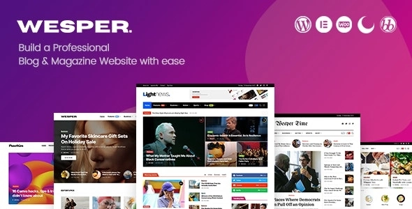Wesper WordPress Theme for Blogs Magazines 1.0.9 GPL Theme