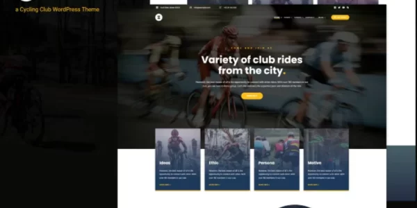 Zapedah Cycling Club WordPress Theme 1.2 GPL Theme