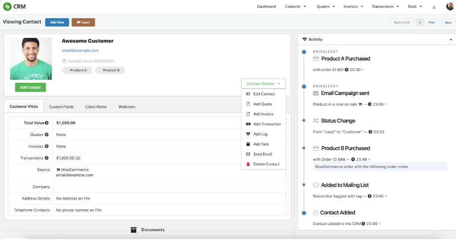 Zero BS CRM Extension: Woocommerce Sync Jetpack CRM Addons 2.6.8 GPL Plugins