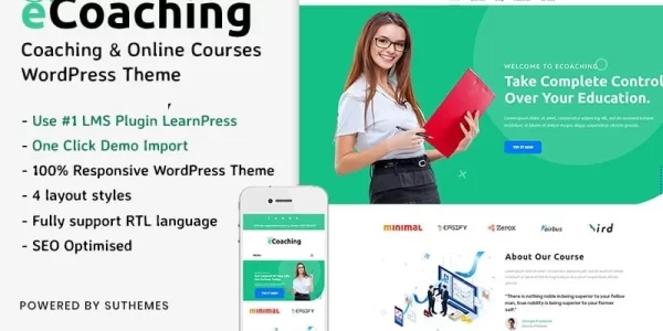 eCoaching Coaching Online Courses WordPress Theme 1.0.0 GPL Theme
