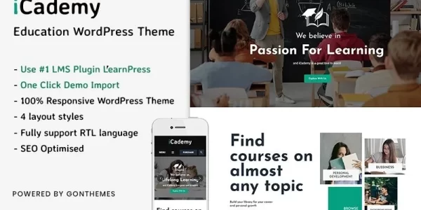 iCademy Education WordPress Theme 1.0.0 GPL Theme